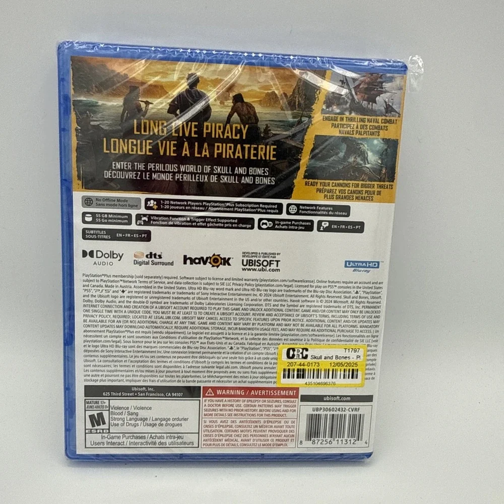 SKULL AND & BONES PS5 PLAYSTATION 5 SONY UBISOFT NEW‎ FACTORY SEALED